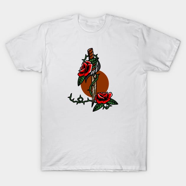 Twilight Dagger Flower T-Shirt by polkamdesign